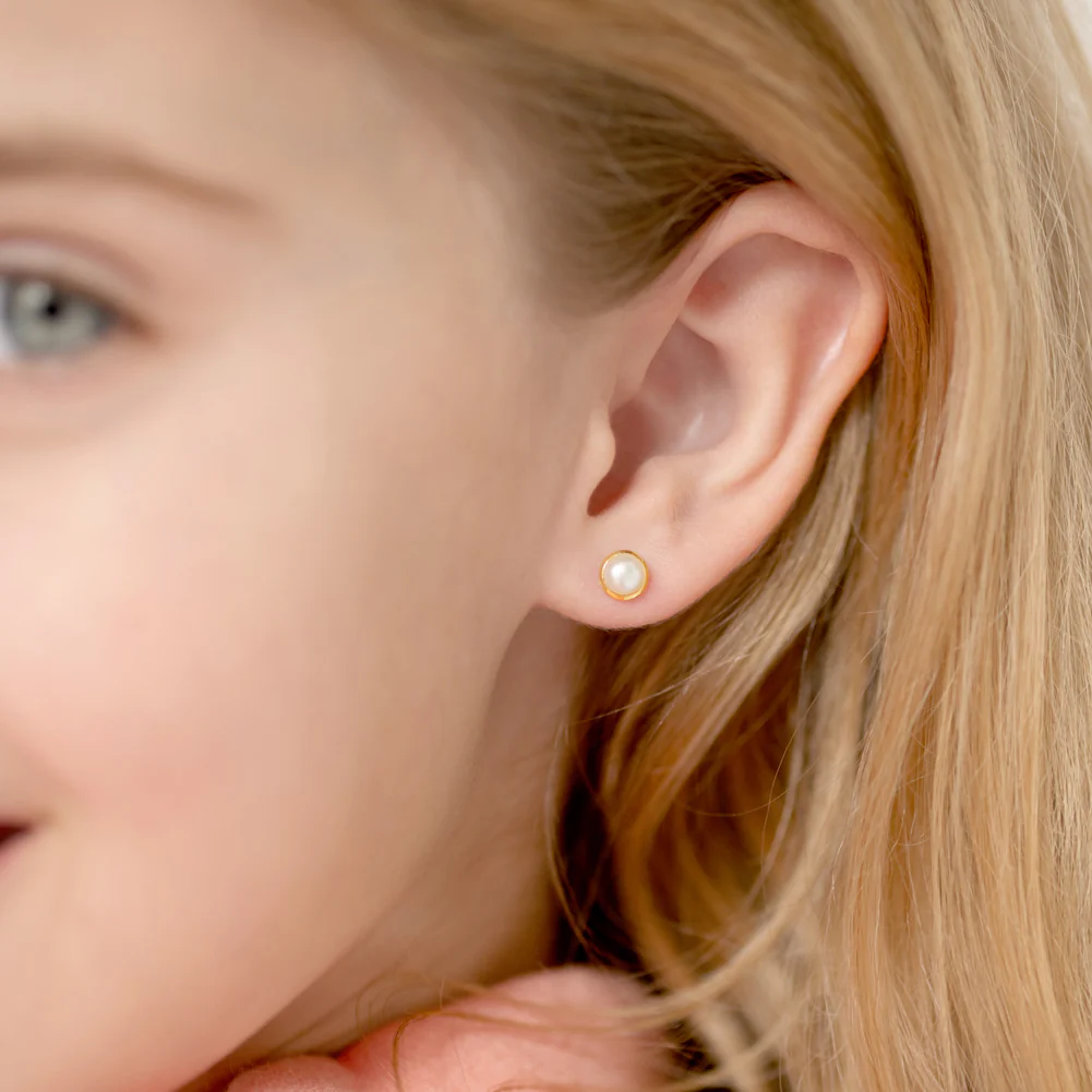 Boucles d'oreilles pour filles en perles de culture or 14k - IN SEASON JEWELRY