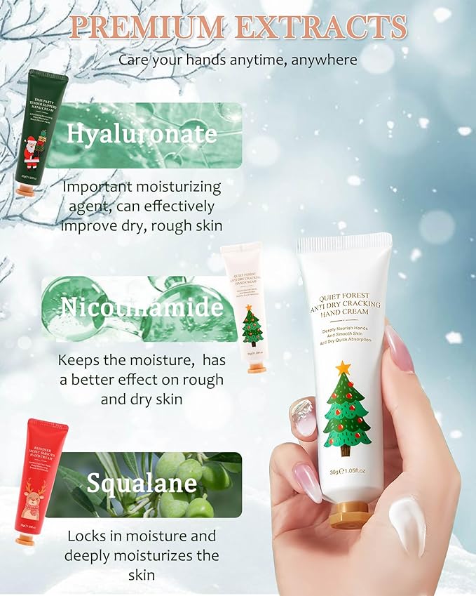 Mini crèmes pour les mains de noël