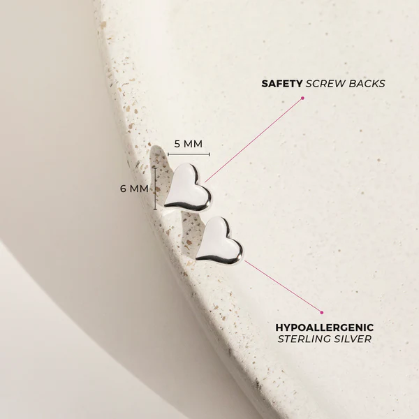 Boucles d'oreilles classiques polies en forme de cœur - IN SEASON JEWELRY