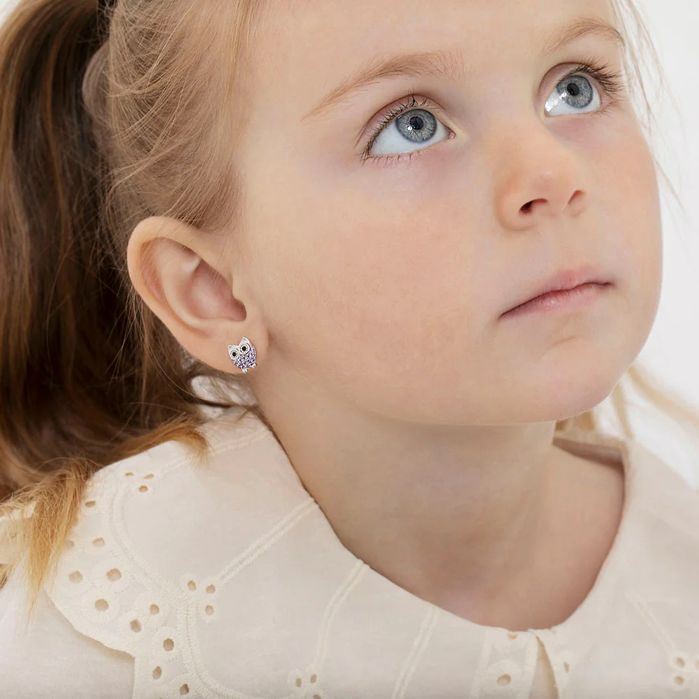 Boucles d'oreilles hibou Hoot en zircon cubique - IN SEASON JEWELRY