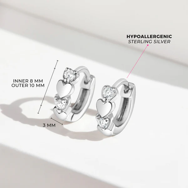 Créoles Heart & CZ Cascade - IN SEASON JEWELRY