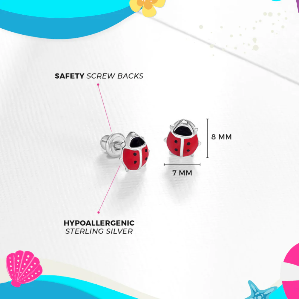Adorables boucles d'oreilles coccinelle en émail - IN SEASON JEWELRY