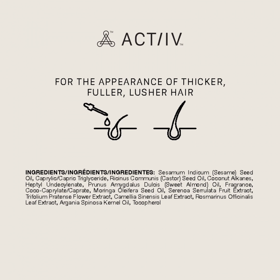 SÉRUM CAPILLAIRE ÉPAISSISSANT - À BASE D'HUILE POUR CHEVEUX TEXTURÉS - ACTI/V