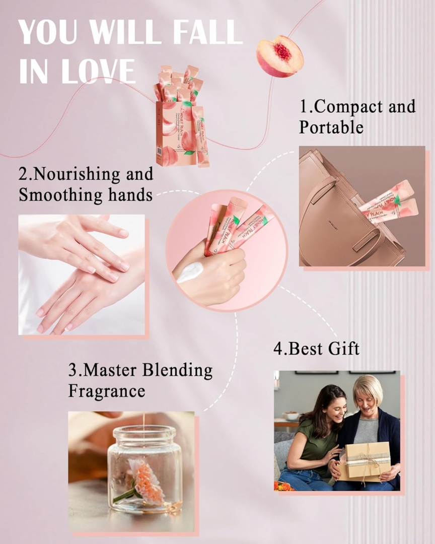 Mini crèmes pour les mains - Pêche