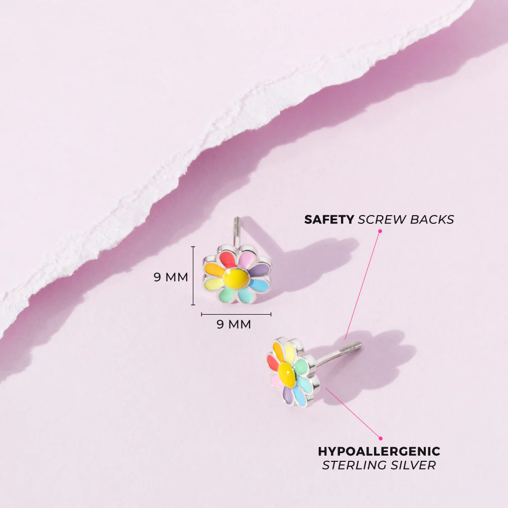 Boucles d'oreilles enfant Rainbow Daisy - IN SEASON JEWELRY