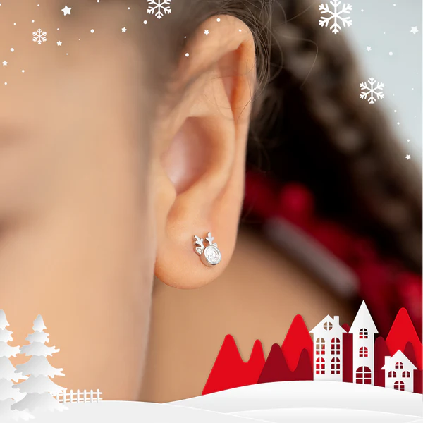 Boucles d'oreilles de Noël pour fille avec des rennes - IN SEASON JEWELRY