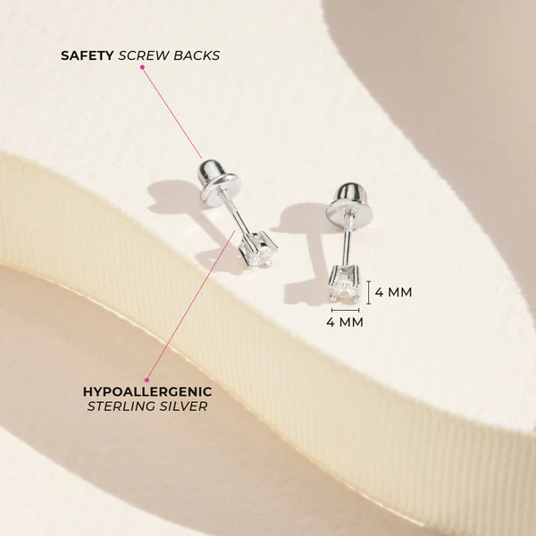 Boucles d'oreilles solitaire 4mm  - IN SEASON JEWELRY