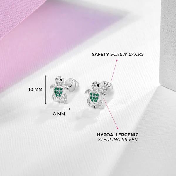 Adorables boucles d'oreilles tortue pour fille - IN SEASON JEWELRY